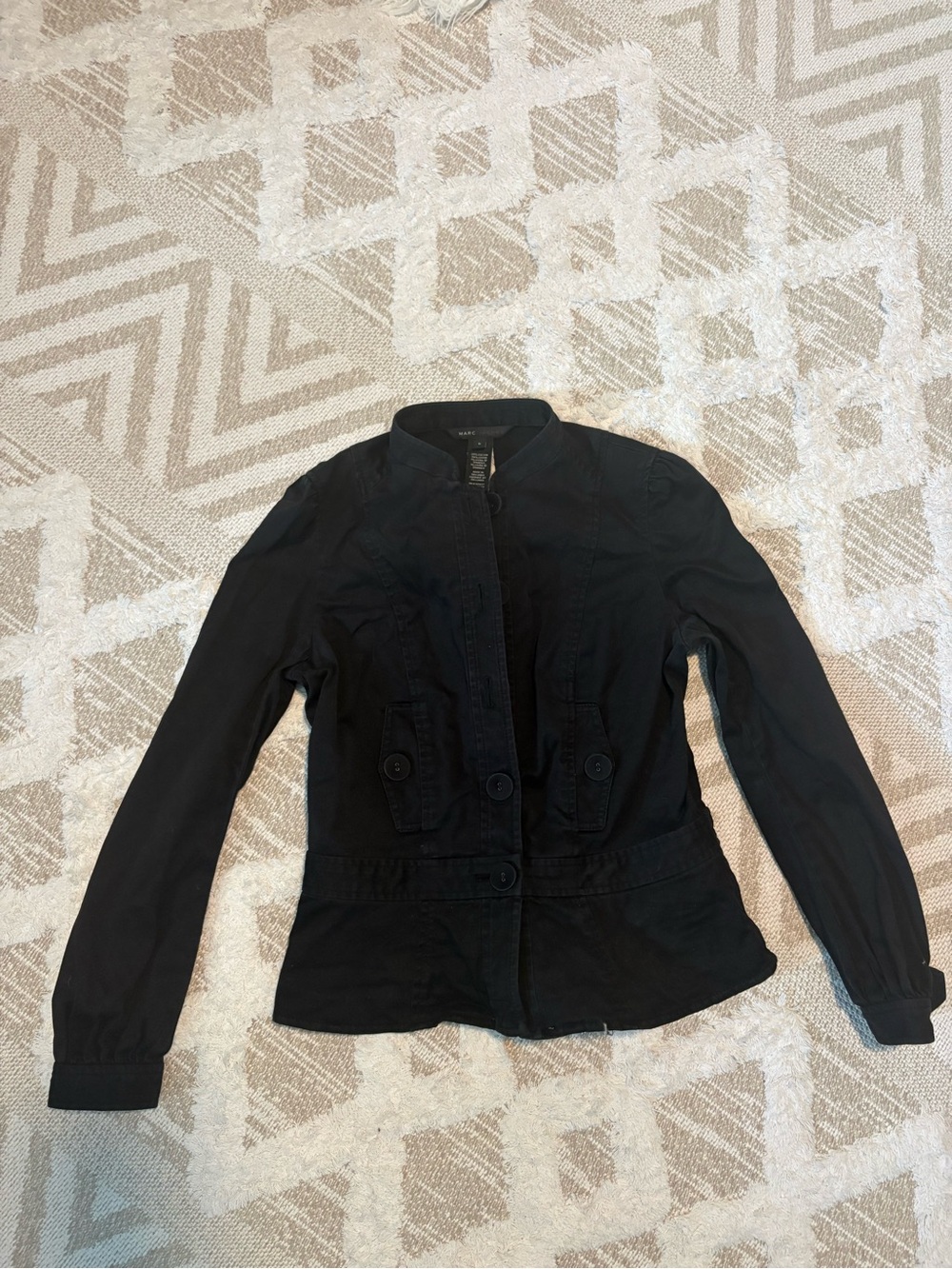 Marc Jacobs Black Button-Front Utility Jacket